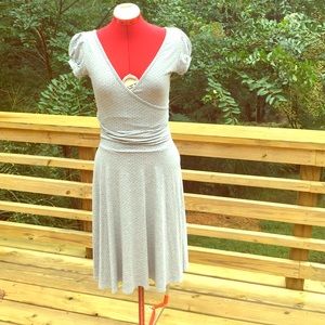 Grey with black polka dots dress