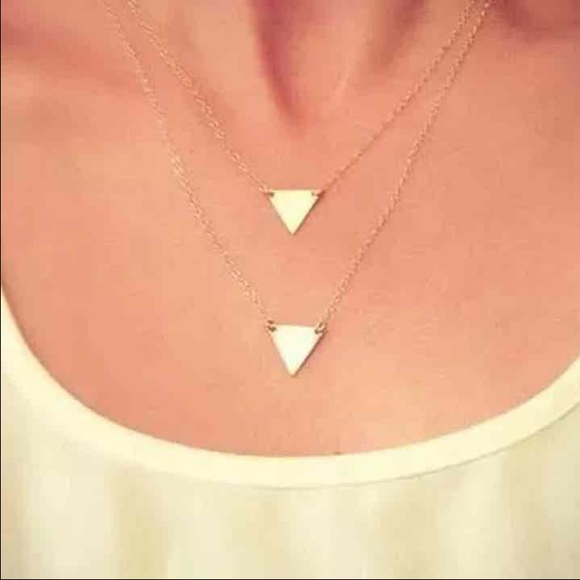 ‼️ 5 for $25 ‼️MULTILAYER GOLD TRIANGLE CHOKER NEW - Picture 3 of 3