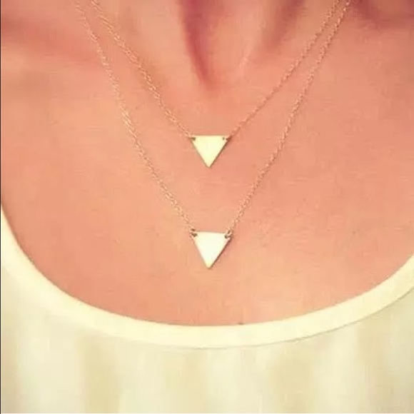 ‼️ 5 for $25 ‼️MULTILAYER GOLD TRIANGLE CHOKER NEW - Picture 2 of 3