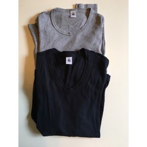 Lot of 2 Petit Bateau Long Sleeve Shirts 16 Anos/M