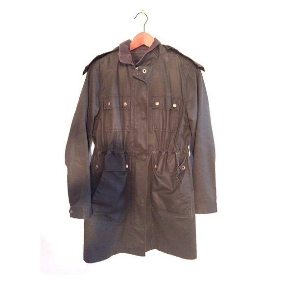 J Crew waxed green anorak