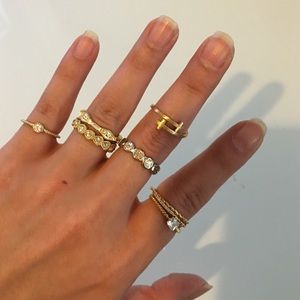 Gold plated midi rings