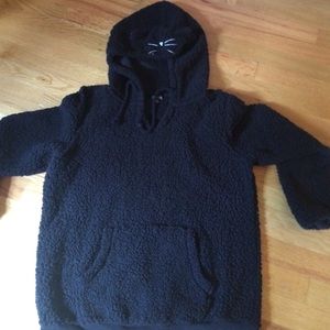 Hooded long sleeve night shirt with kitten ears