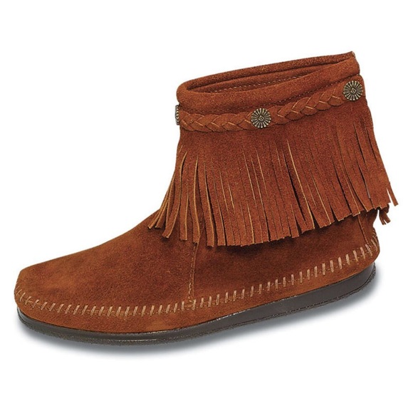 Minnetonka Womens Hi Top Back Zip Boot