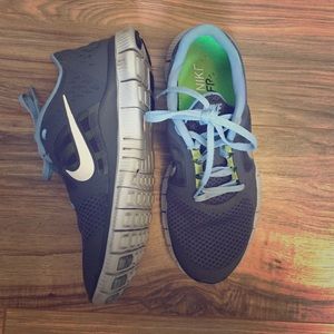 Gray Nike Free Run Shoes