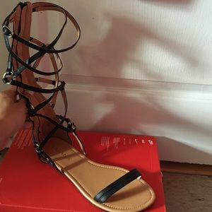 Black gladiator sandals