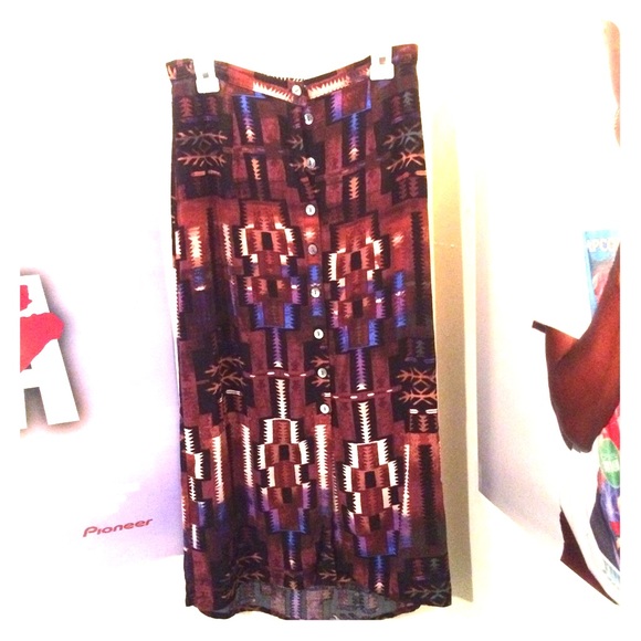 Southwestern print midi skirt