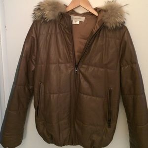 Gerard Darel brown leather jacket