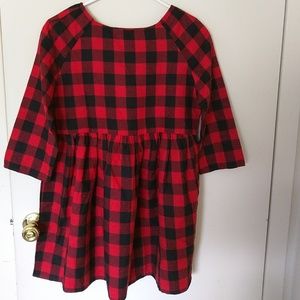 Red and black plaid dress
