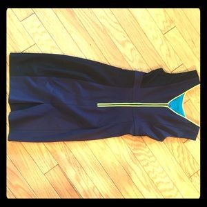 Elie Tahari Margot Exposed Neon Zipper Dress