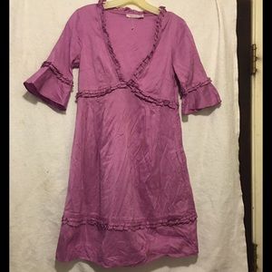 Gorgeous Calypso St Barth Fushia Silk Ruffle Dress