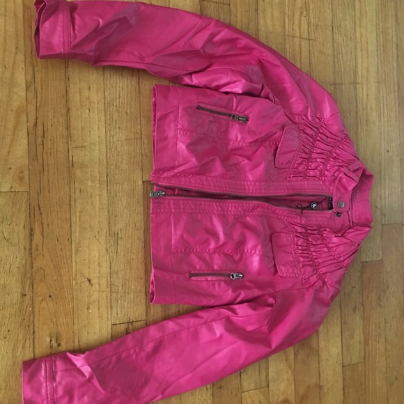 Pink faux leather jacket