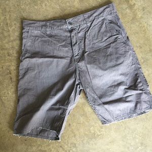 John Varvatos Thin Stripe Frayed Hem Shorts