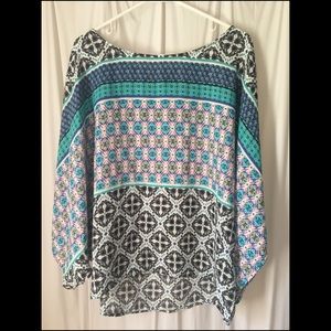 Flowy Aztec Print Blouse