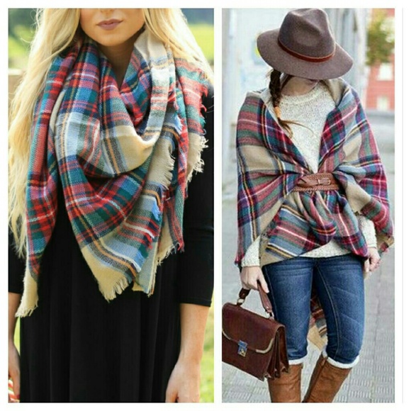 Wild Plum Boutique  Accessories - 🚫SOLD OUT "Kristen" Plaid Blanket Scarf
