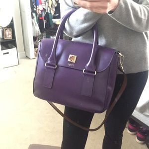 Kate Spade deep purple leather shoulder bag
