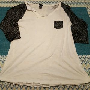 Rue 21 paisley 3/4 sleeve shirt