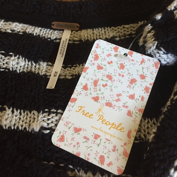 FREE PEOPLE BLK/IVORY COMBO BRAND NEW - Picture 4 of 5
