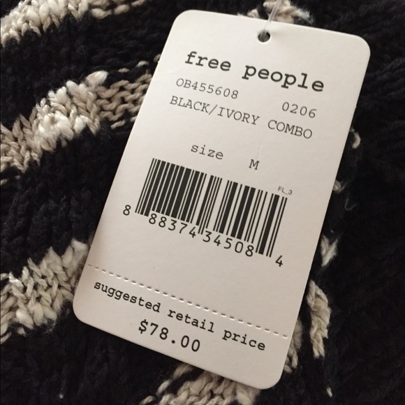FREE PEOPLE BLK/IVORY COMBO BRAND NEW - Picture 5 of 5