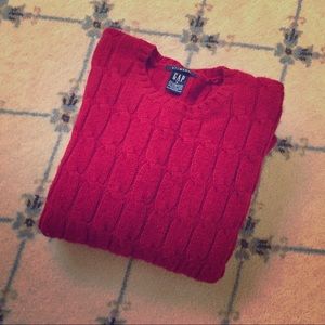 Gap Red Lambswool Cable Sweater