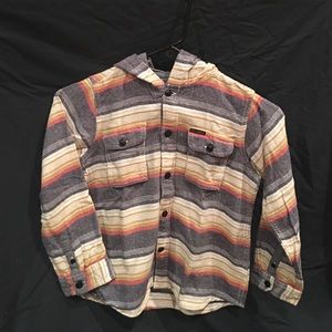 Billabong stripped light weight flannel with hood