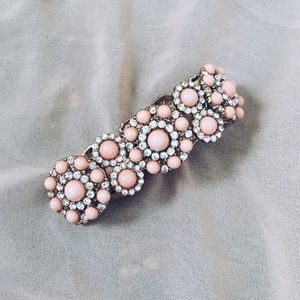 Pink and rhinestone stretch bracelet