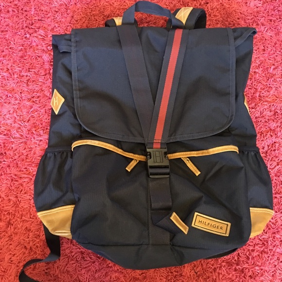 Tommy Hilfiger 15"Laptop Backpack Navy Blue Brown