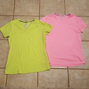 2 Nike Dri-fit shirts Workout Active Wear Bundle