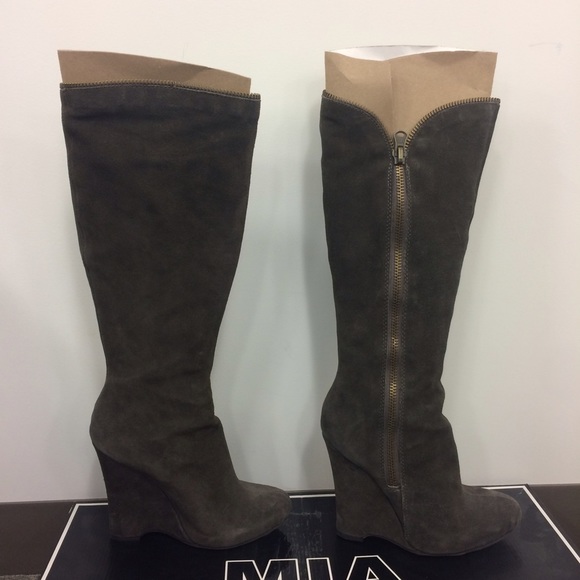 MIA knee high wedge suede boots