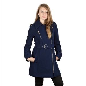 Michael Kors Asymmetrical Wool Belted Coat