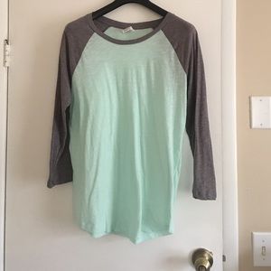 Mint Green Baseball Sleeve Victoria's Secret Tee