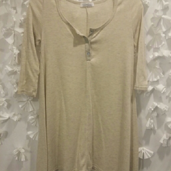 FINAL PRICE Thin oatmeal colored mid thigh tunic