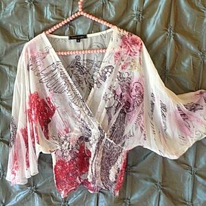 Printed Sheer Blouse