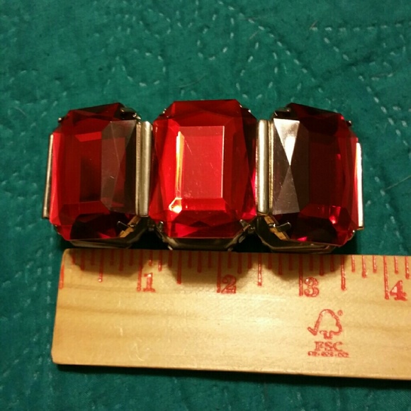 Red rhinestone bracelet