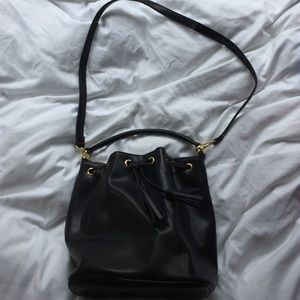 EUC Old Navy Bucket Bag, Black Faux Leather