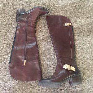 Womens Vince Camuto "Bocca" Brown/Gold Leather 8.5