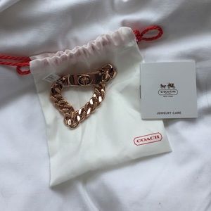 NWT Rose Gold Coach Chain Bracelet