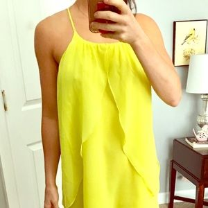 Bright yellow cock tail dress M