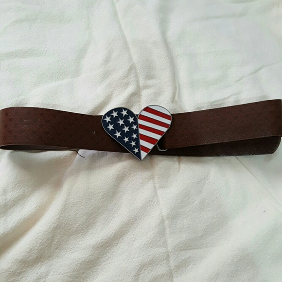 US Flag Heart Belt