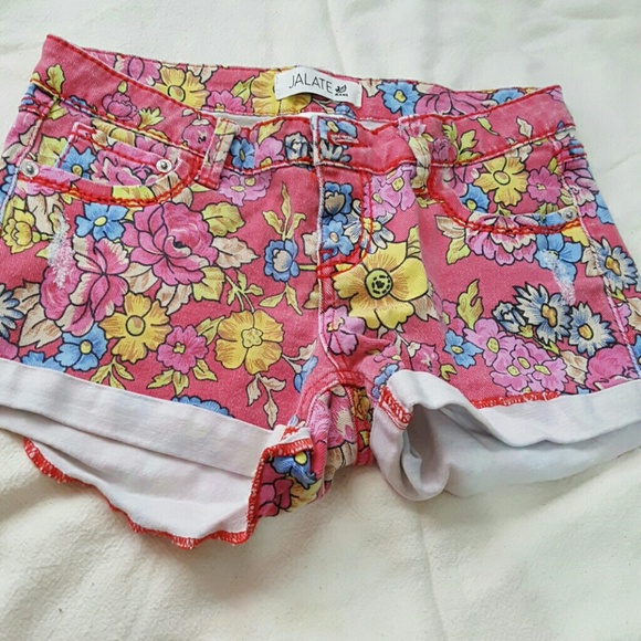 Pink Floral Shorts