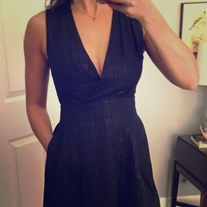 Black V-neck cocktail dress