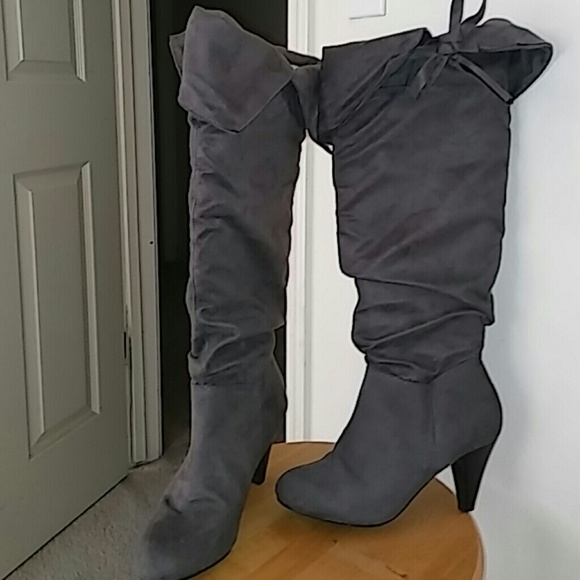 Knee high grey boots