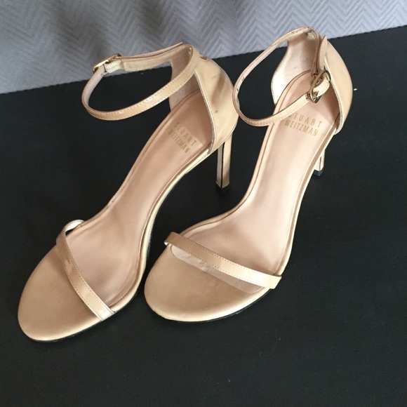 Stuart Weitzman Nude Strappy Stilettos