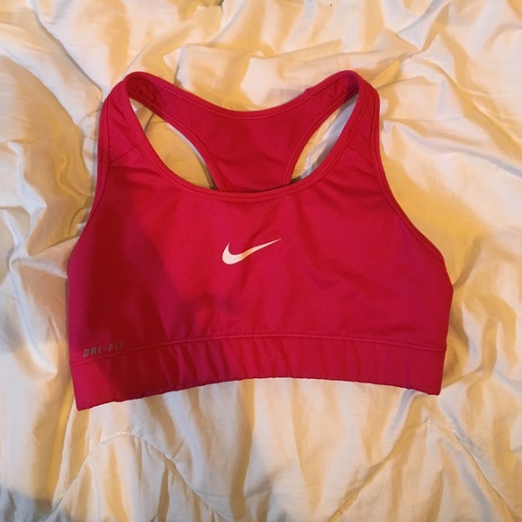 Pink nike sports bra