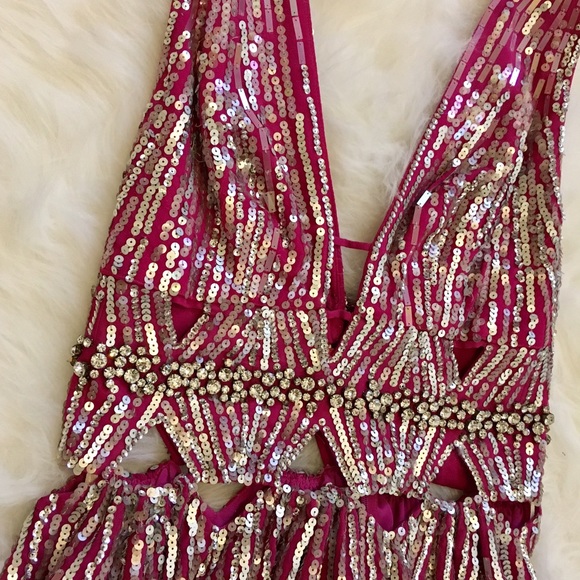 Mandalay Fuchsia Pink Sequin Dress - Picture 3 of 4