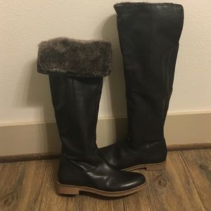 NEW lucky Brand over the knee fur cuff  boots $225