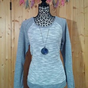 Sparkly & Casual Gray Striped Sweater by Apt. 9