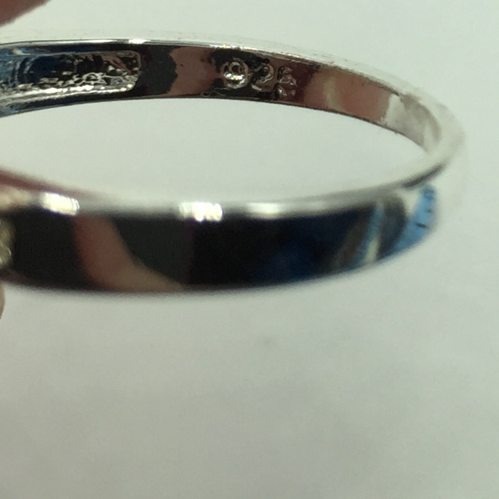 3 Carat Square QZ Stamped Sterling Silver Ring - Picture 4 of 4
