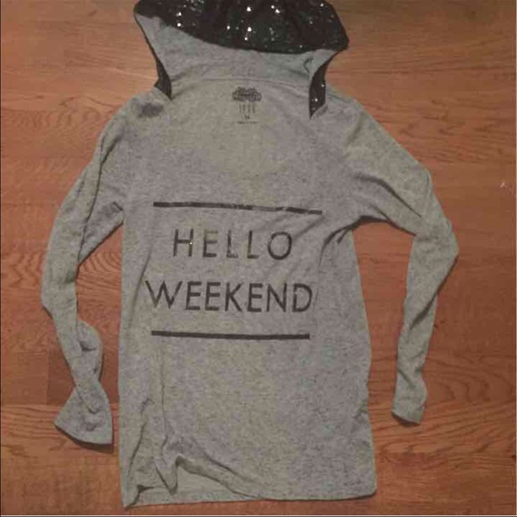Long sleeve hello weekend shirt!