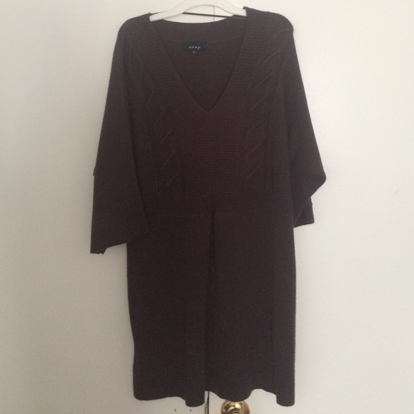 Brown tunic 3/4 sleeve sweater